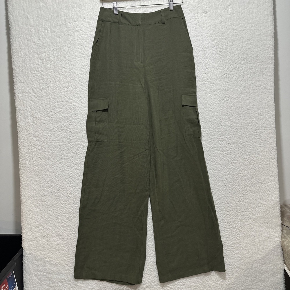 Lovers + Friends Pants Women's Size Small Green Cargo Pockets Wide Leg